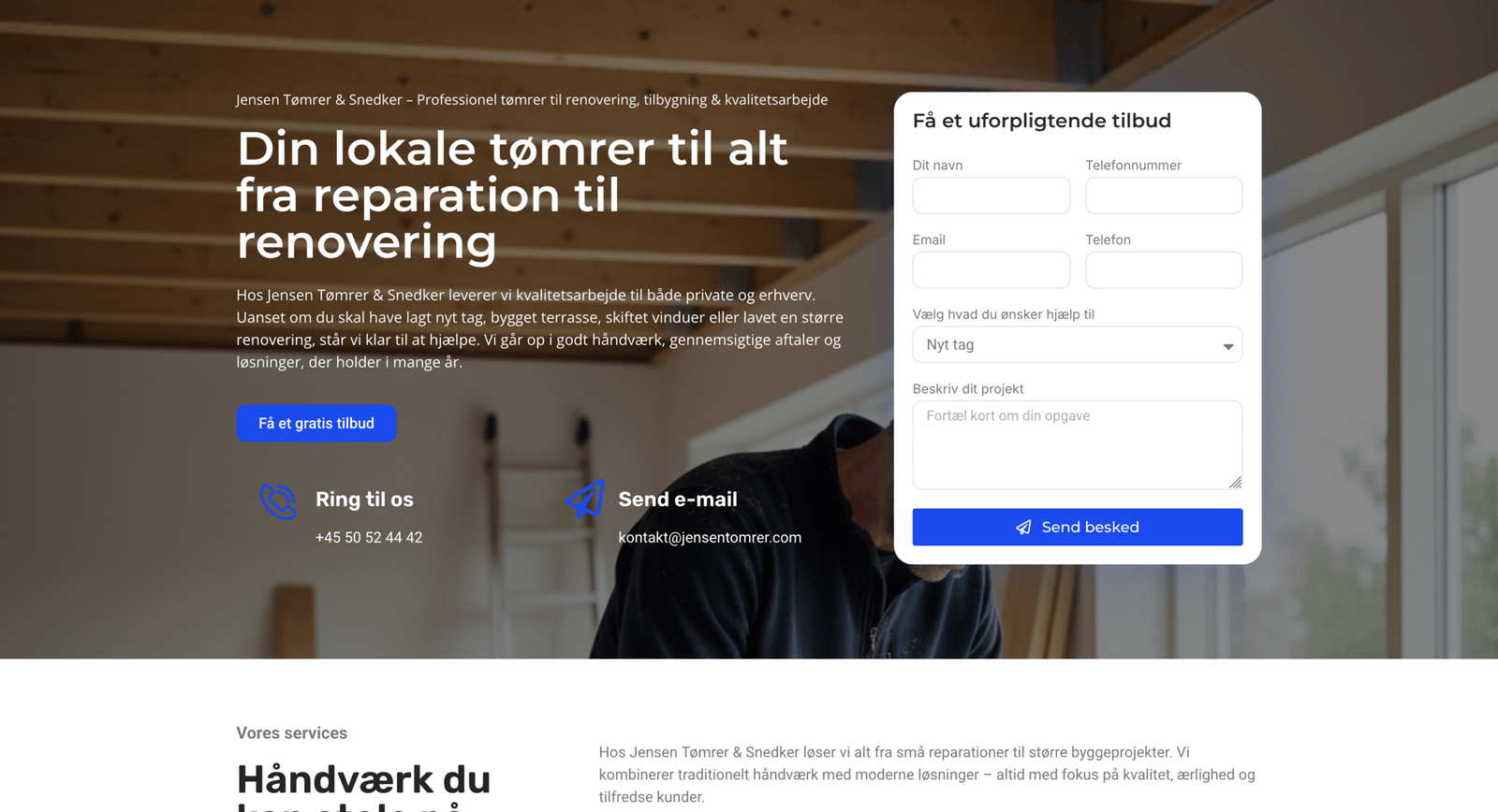 Screenshot 2025-10-27 at 14-33-48 Tømrer skabelon – PagePro – Professionelt Webbureau